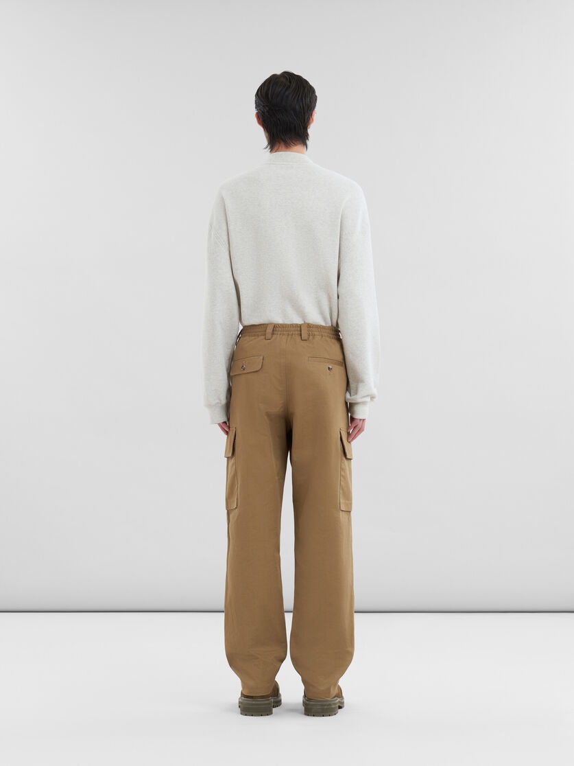 GREEN ORGANIC GABARDINE CARGO PANTS - 3