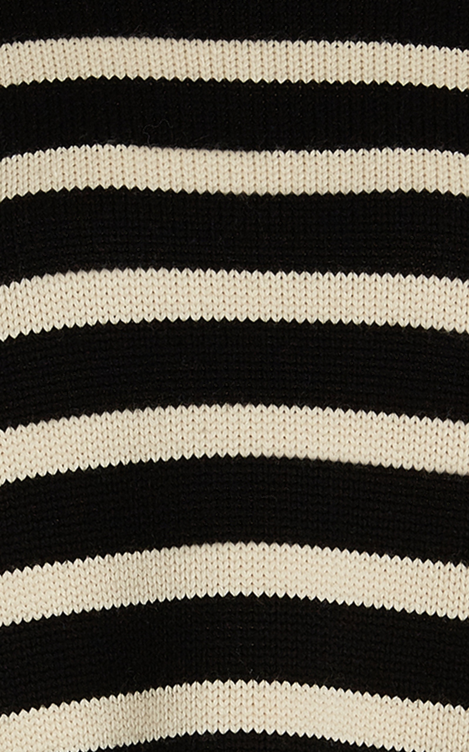 Striped Wool-Cotton Turtleneck Sweater black - 5