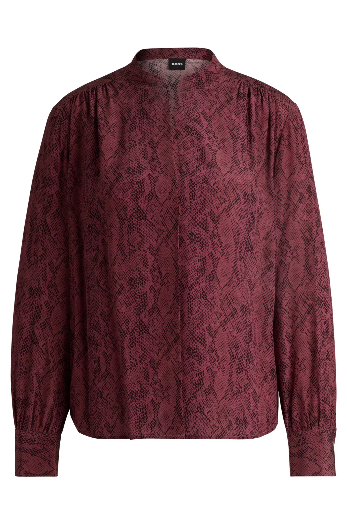 REGULAR-FIT BLOUSE IN SNAKE-PRINT SILK - 1