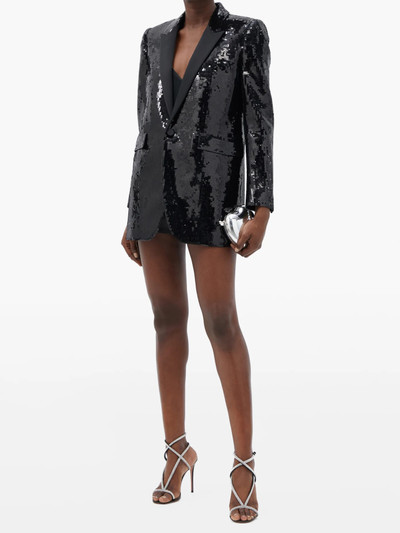 SAINT LAURENT Sequin-embellished wool tuxedo jacket outlook