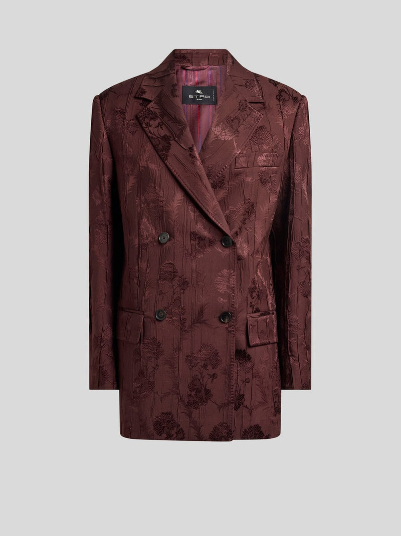 DOUBLE-BREASTED WOOL-BLEND BARK-EFFECT JACKET 1
