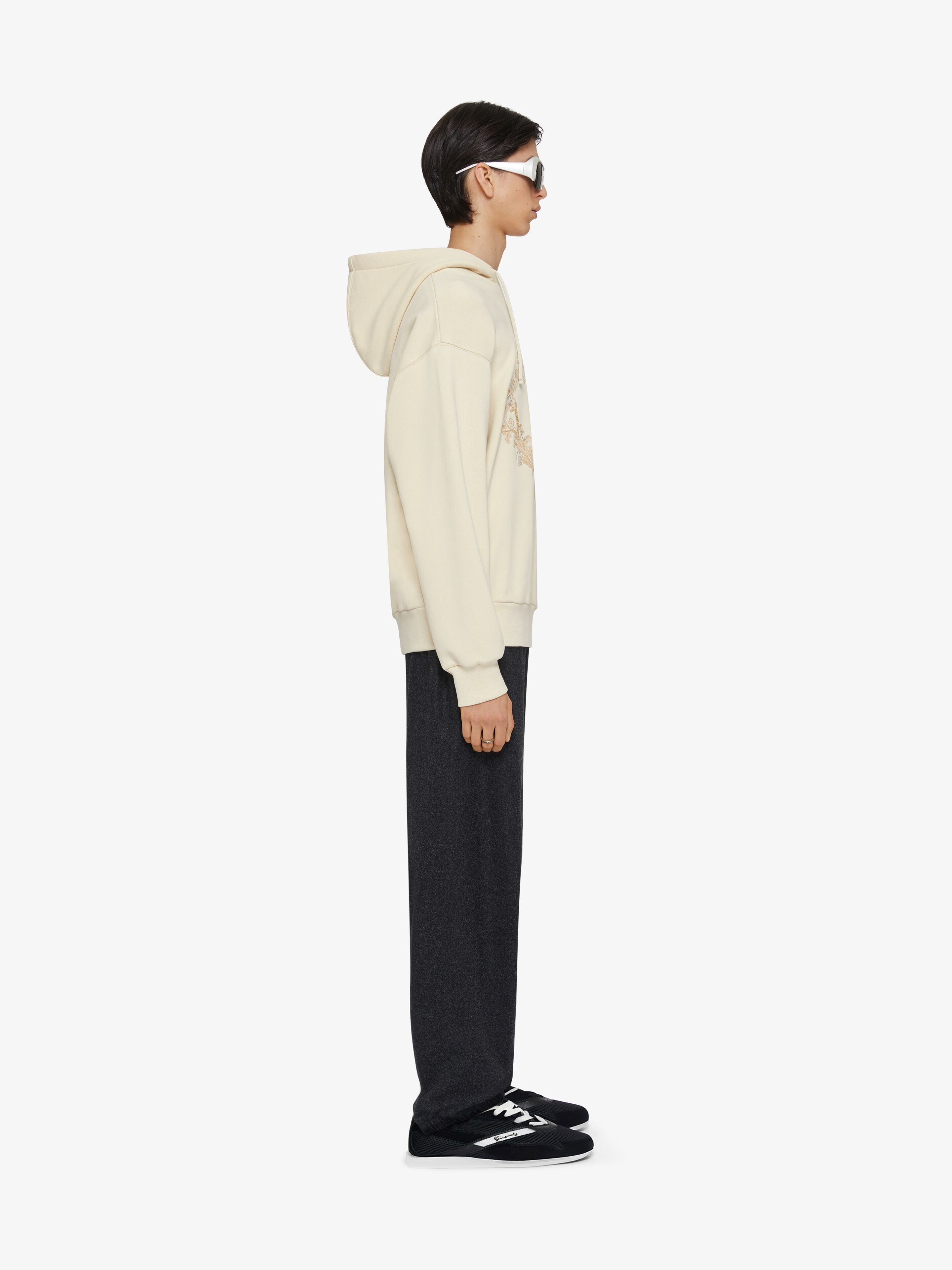 HOODIE IN FLEECE WITH BAROQUE EMBROIDERY - 3