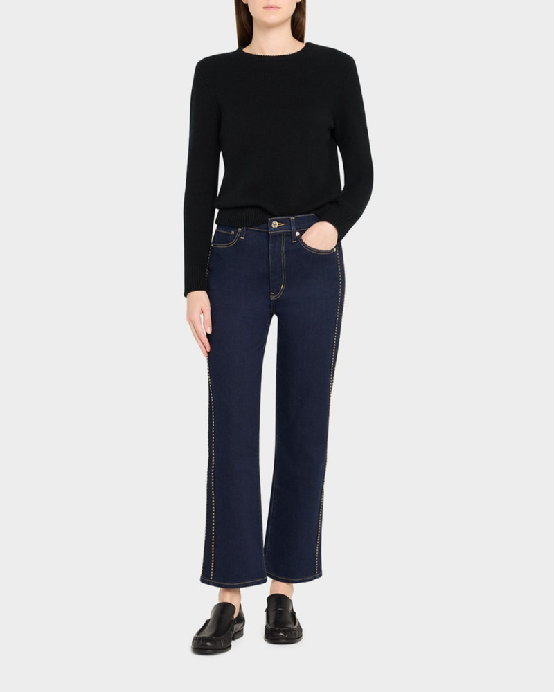 FRAME Le Sleek Straight Studded Jeans outlook