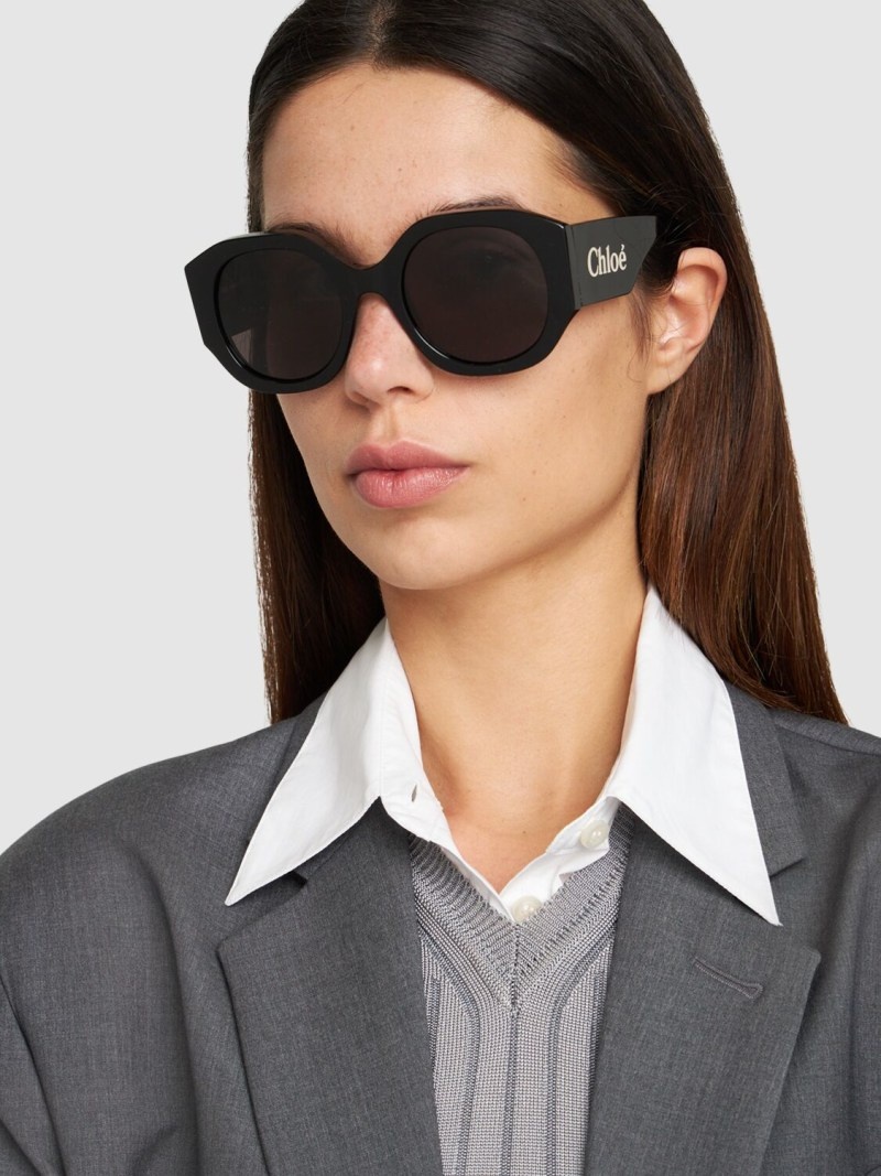 Oversized logo round acetate sunglasses - 2