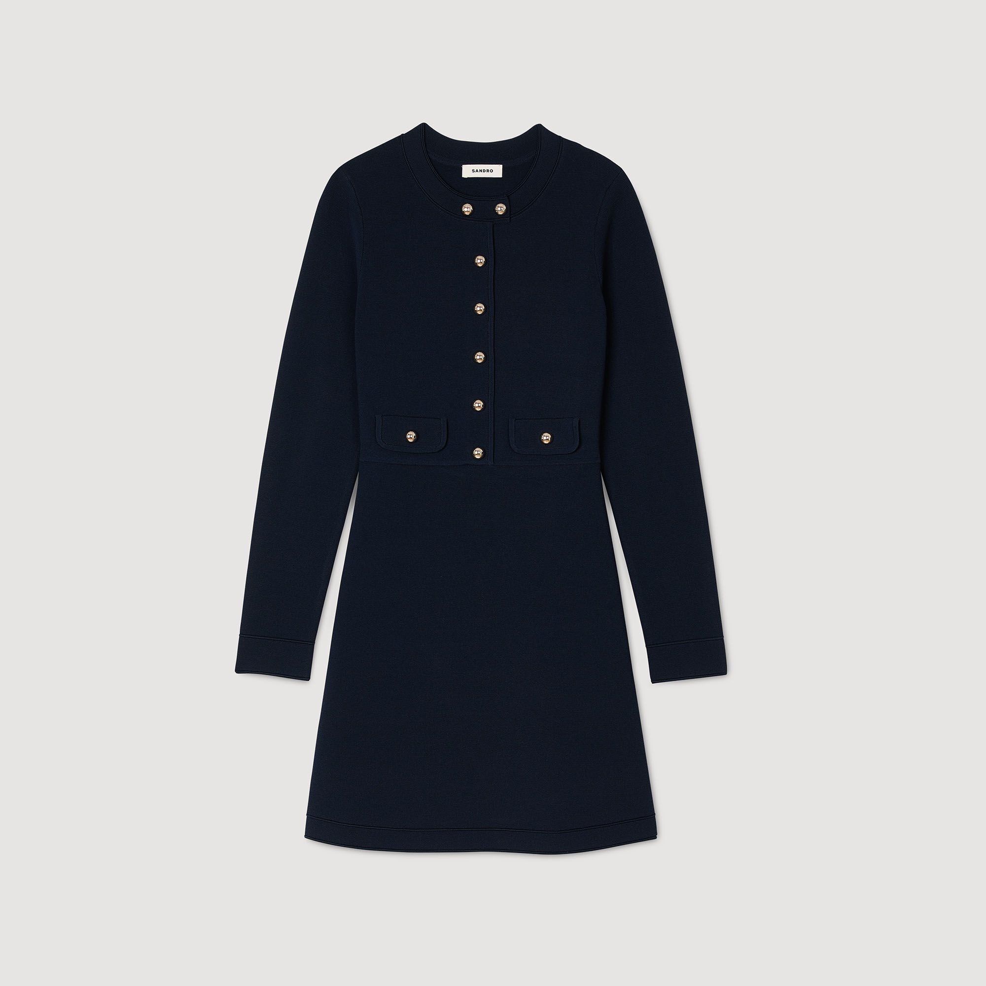 MINI BUTTON-UP KNIT DRESS - 7