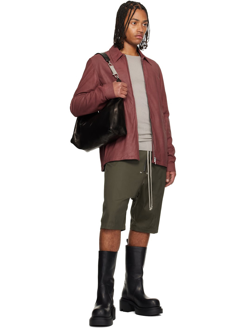 Rick Owens Pink Concordians Brad Leather Jacket outlook