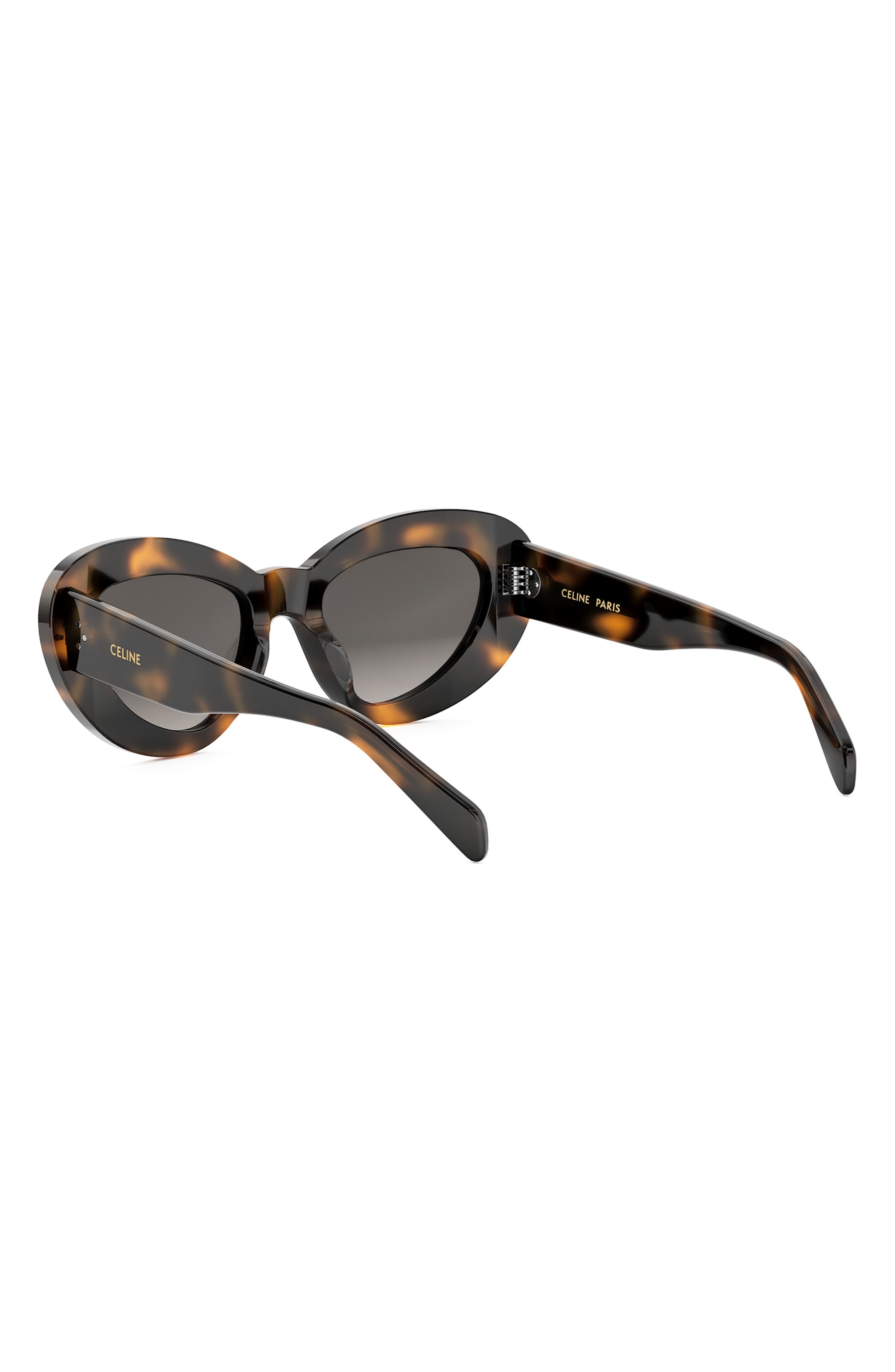 CELINE Bold 3 Dots 52mm Cat Eye Sunglasses in Dark Havana /Gradient Brown at Nordstrom - 8