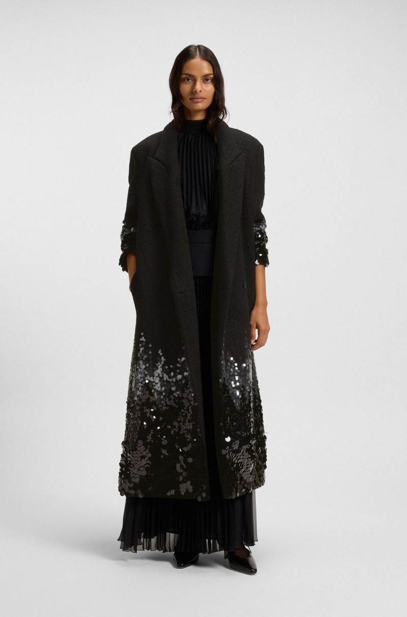 BOSS FORMAL COAT WITH SEQUIN EMBELLISHMENTS outlook