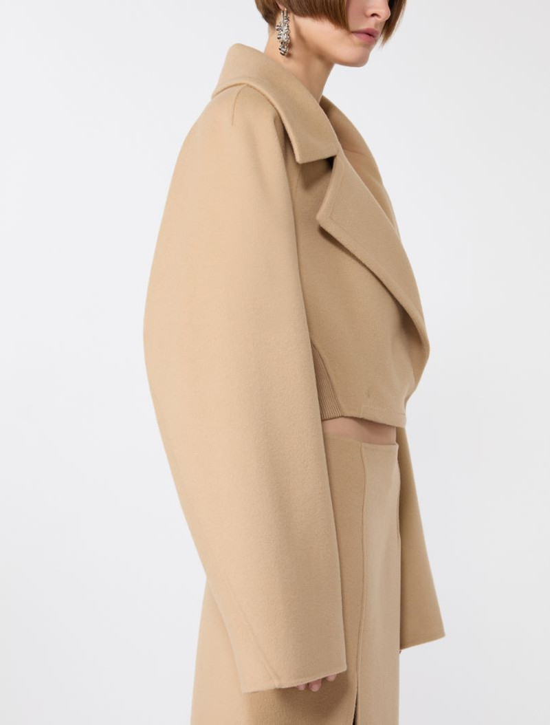 Short pure wool outerwear - caramel 6