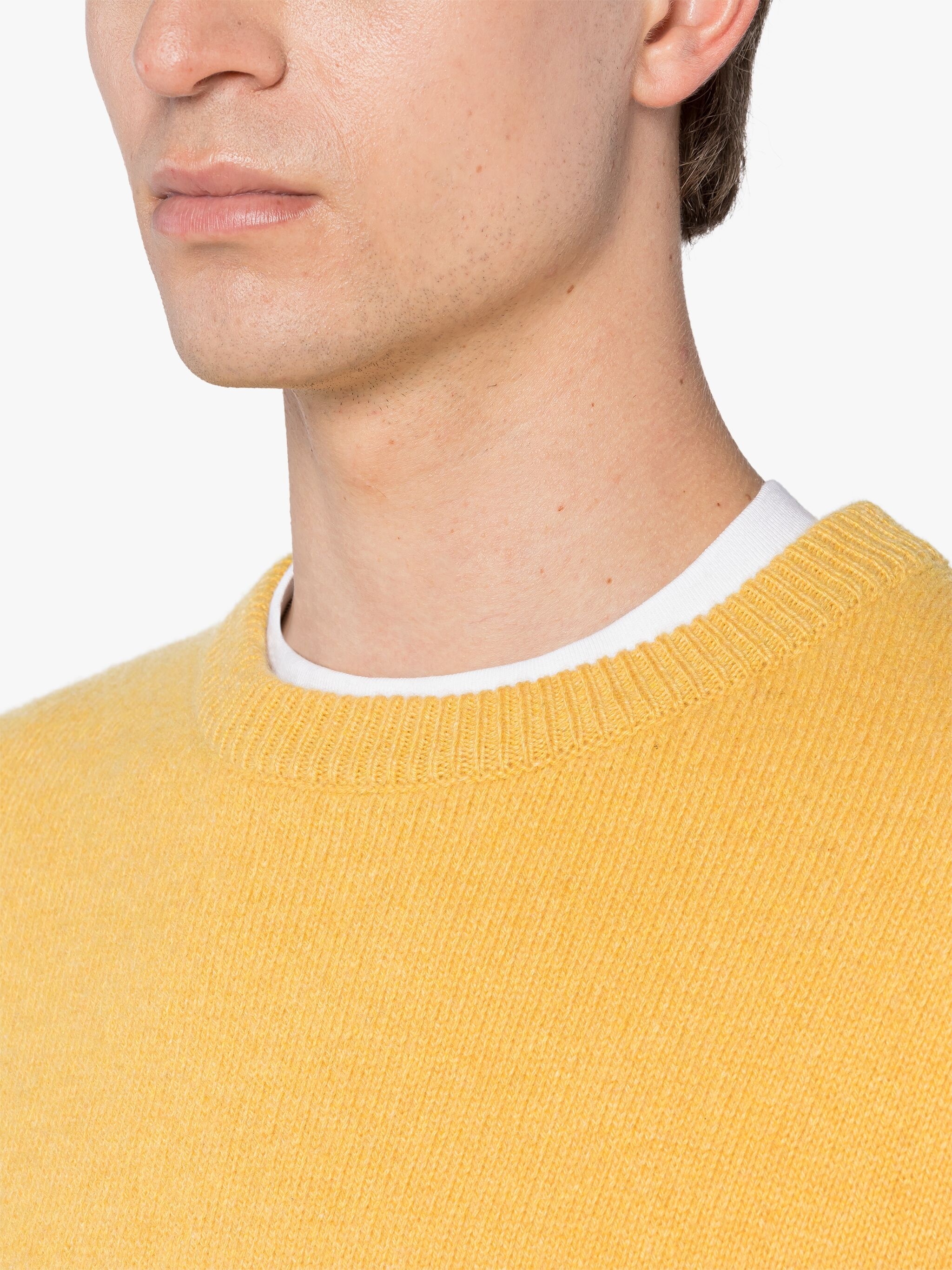 HOLKHAM YELLOW CASHMERE CREWNECK SWEATER - 5
