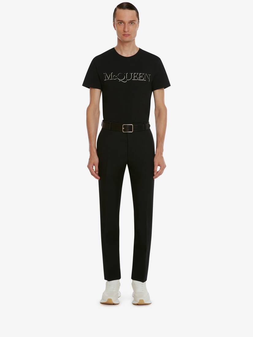 Mcqueen Embroidered T-shirt in Black Mix - 2