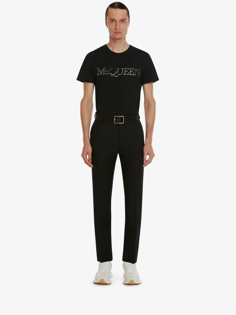 Alexander McQueen Mcqueen Embroidered T-shirt in Black Mix outlook