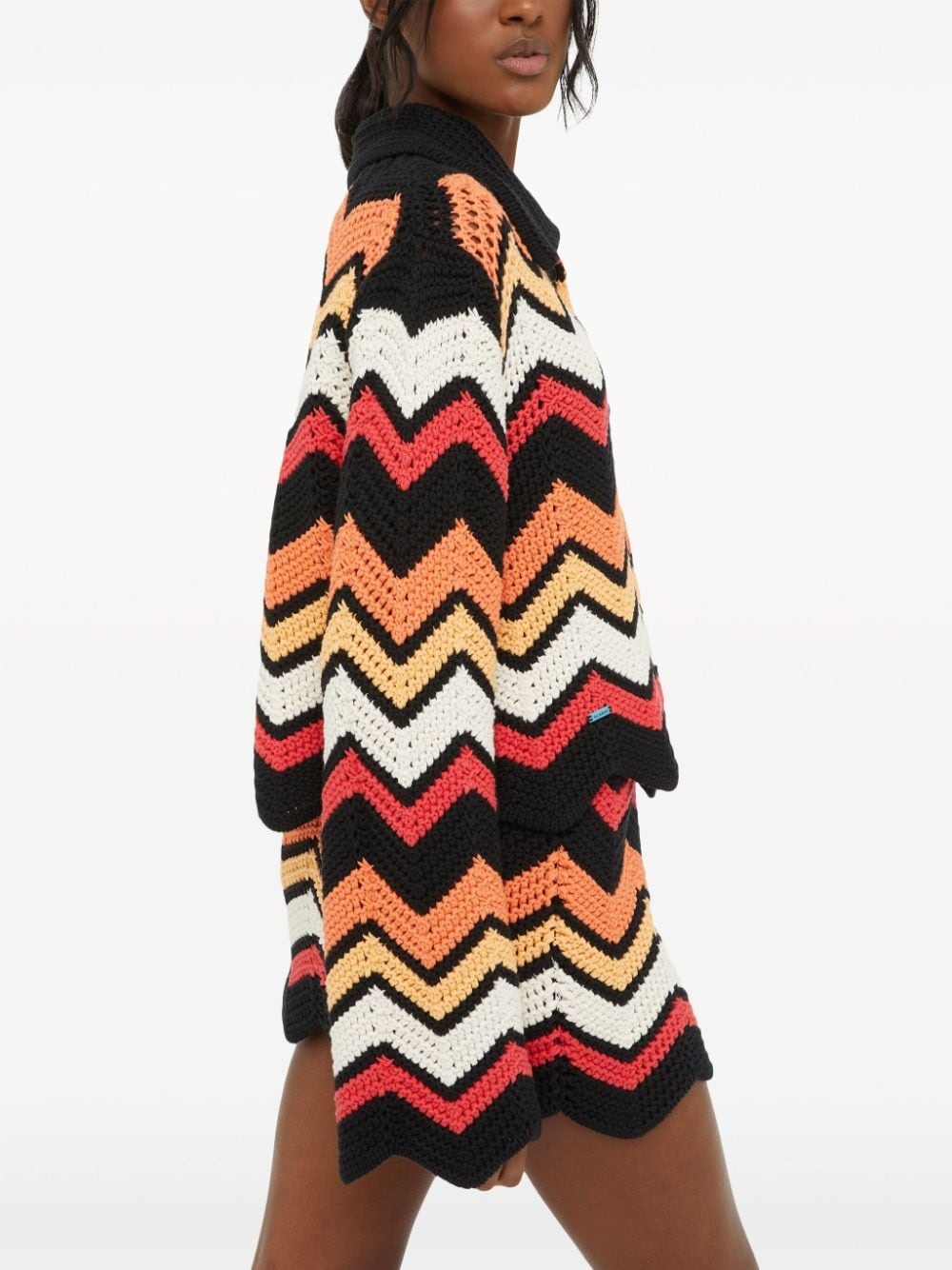 Kaleidoscopic chevron knitted jacket - 5