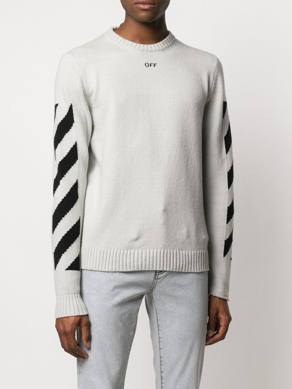 diagonal stripe Arrows intarsia jumper - 3