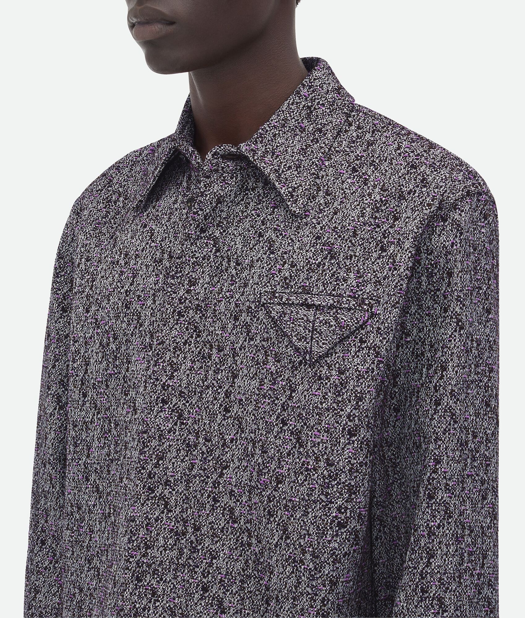 Textured Wool And Viscose Shirt - 4