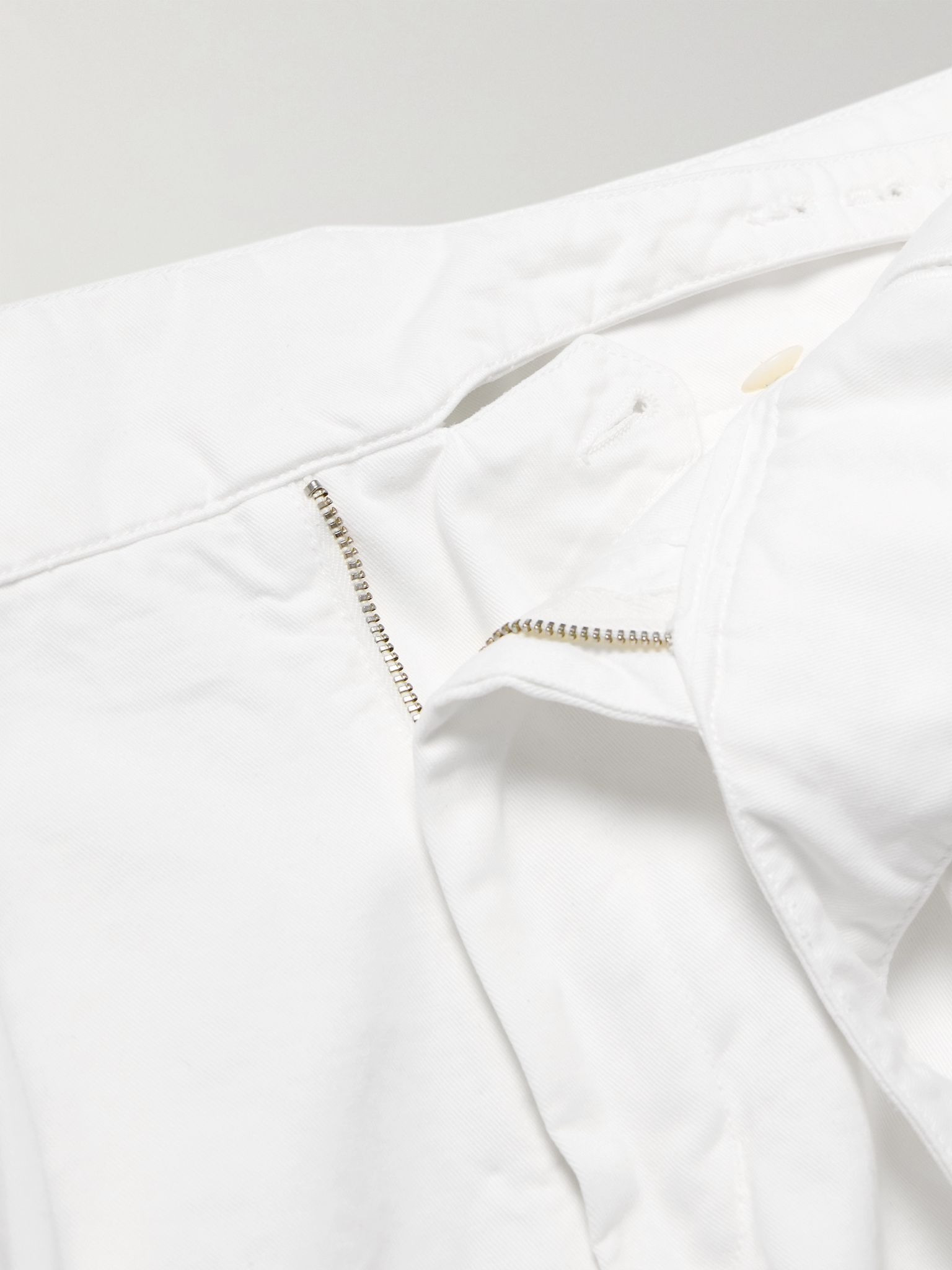 Manny Straight-Leg Pleated Cotton Shorts White - 6