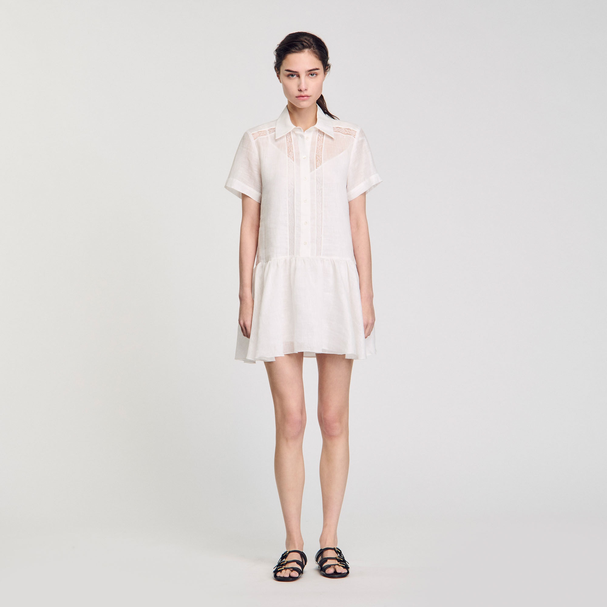 MINI DRESS WITH LACE DETAILS - 2