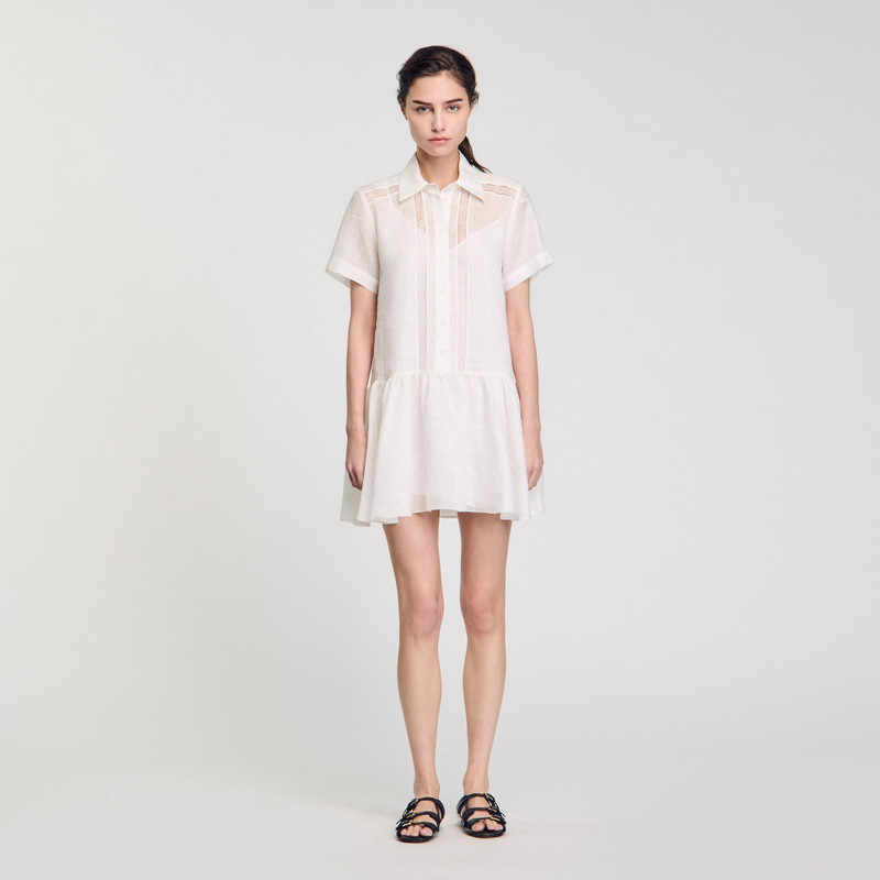 Sandro MINI DRESS WITH LACE DETAILS outlook