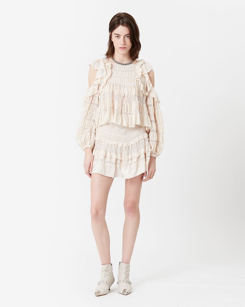Isabel Marant CONSTANCE RUFFLED MINISKIRT IN SILK AND LACE outlook