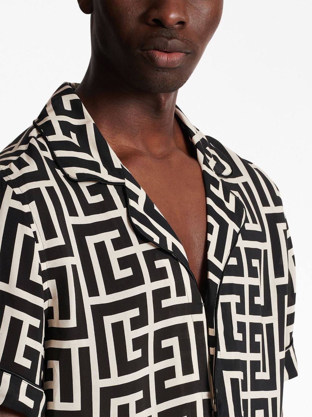 monogram-print short-sleeve shirt - 7