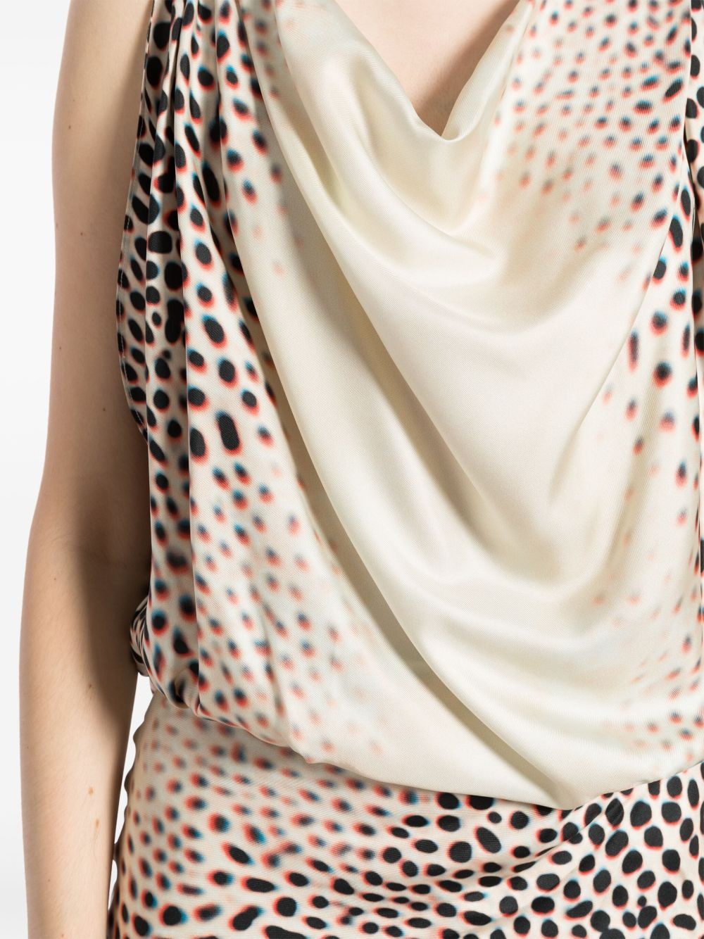 leopard-printed silk dress - 5
