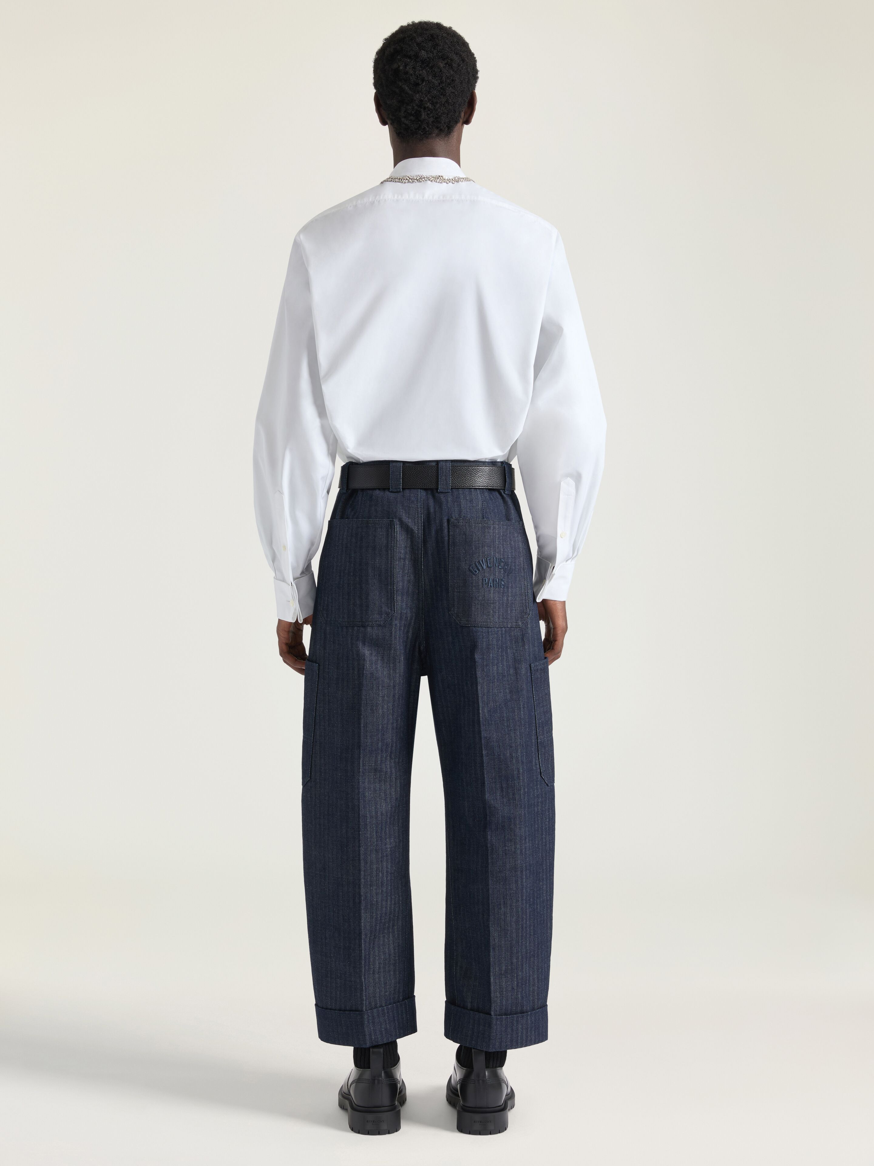 SHIRT IN COTTON POPLIN WITH CRYSTAL EMBROIDERY - 3