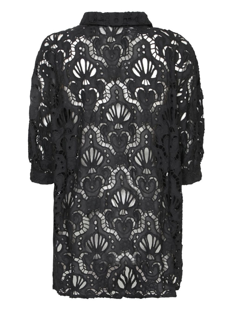 FARM RIO openwork-design button-up top outlook