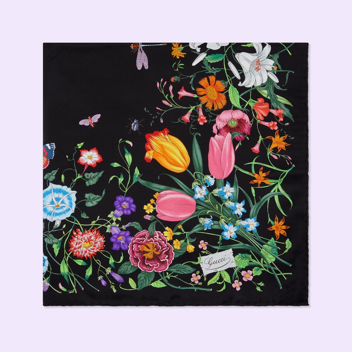 Flora print silk carré - 2
