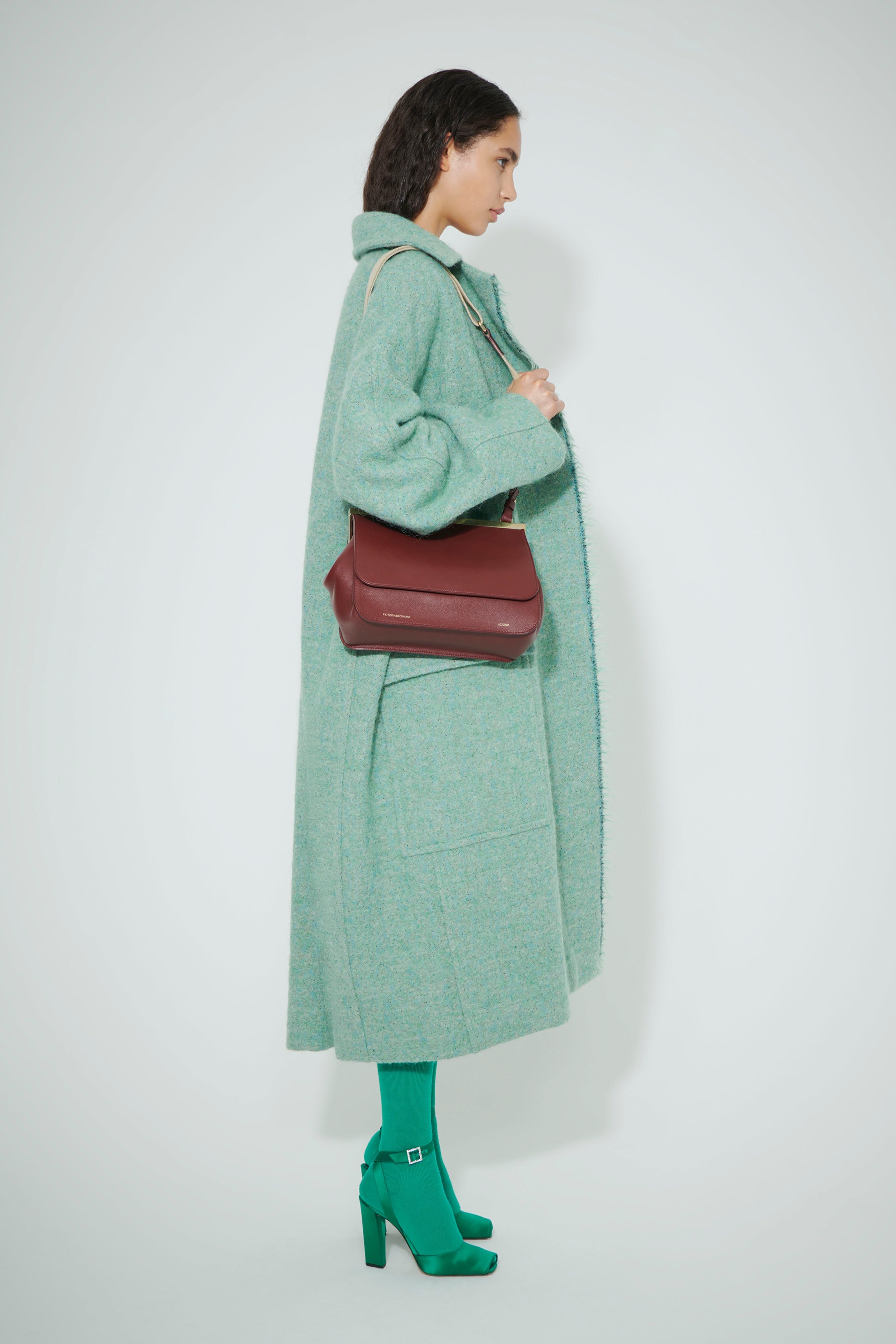 Frame Satchel Bag In Burgundy Leather 5