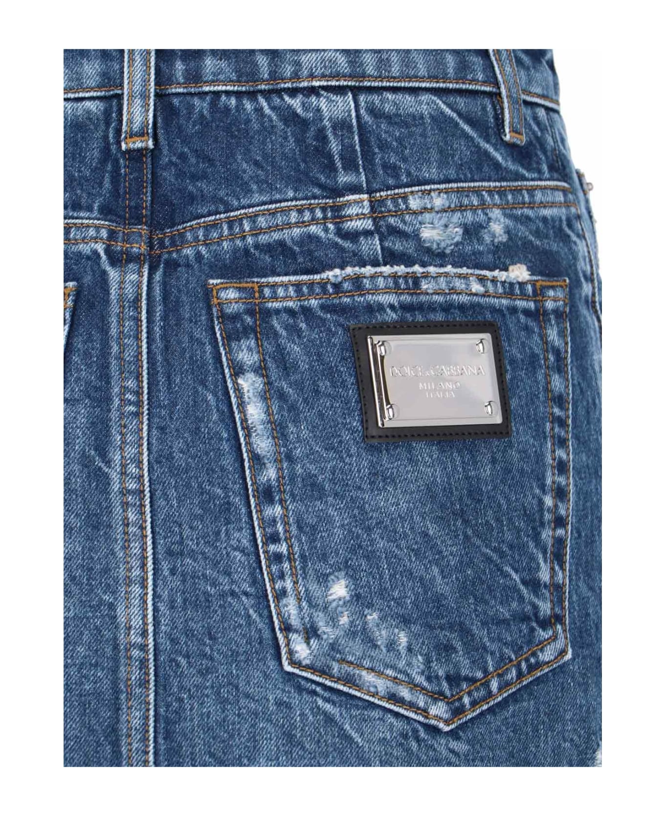 Denim Mini Skirt - 3