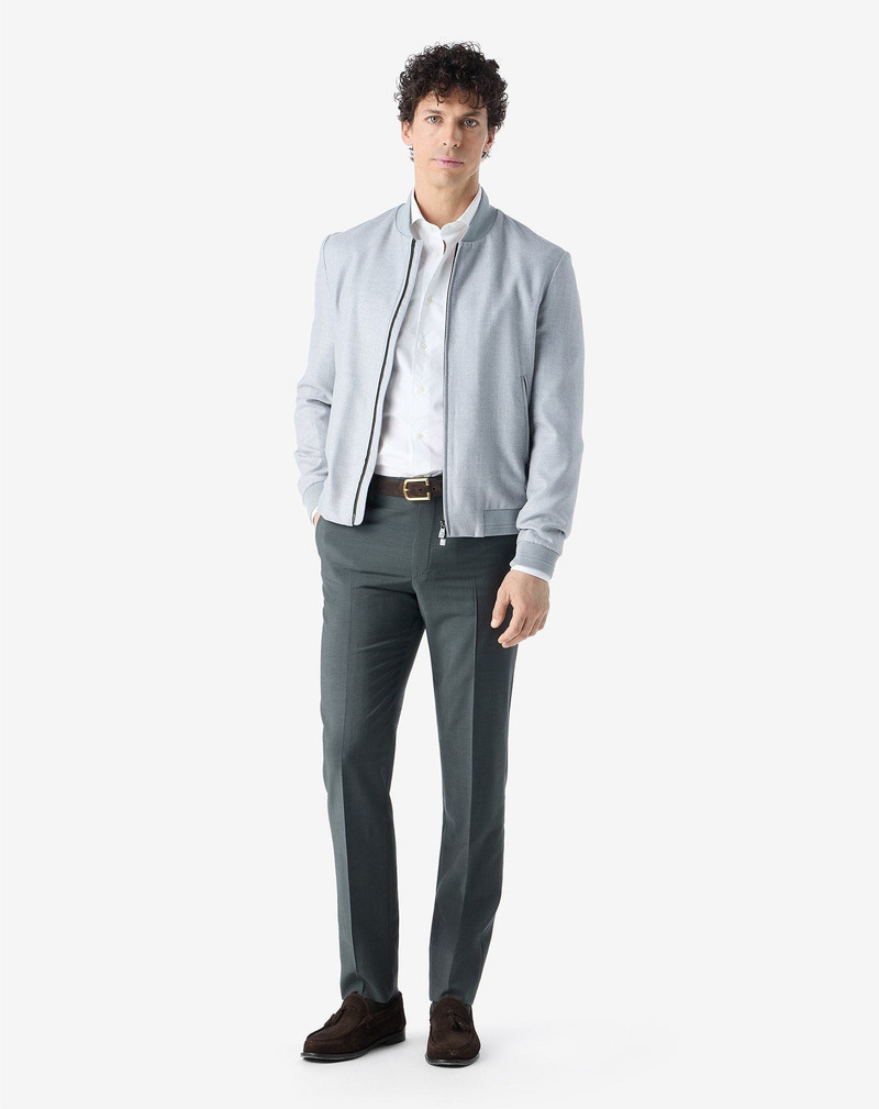 CORNELIANI Green wool and mohair trousers outlook