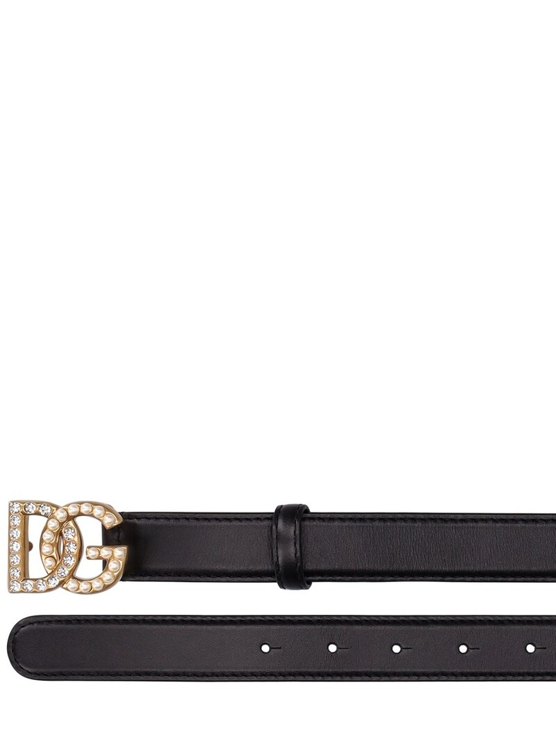 2.5 CM CRYSTAL DG SOFT LEATHER BELT - 3