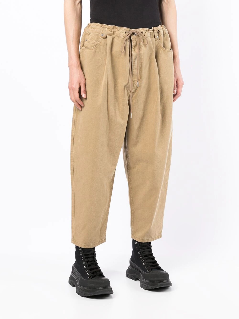 cropped tapered-leg trousers - 3