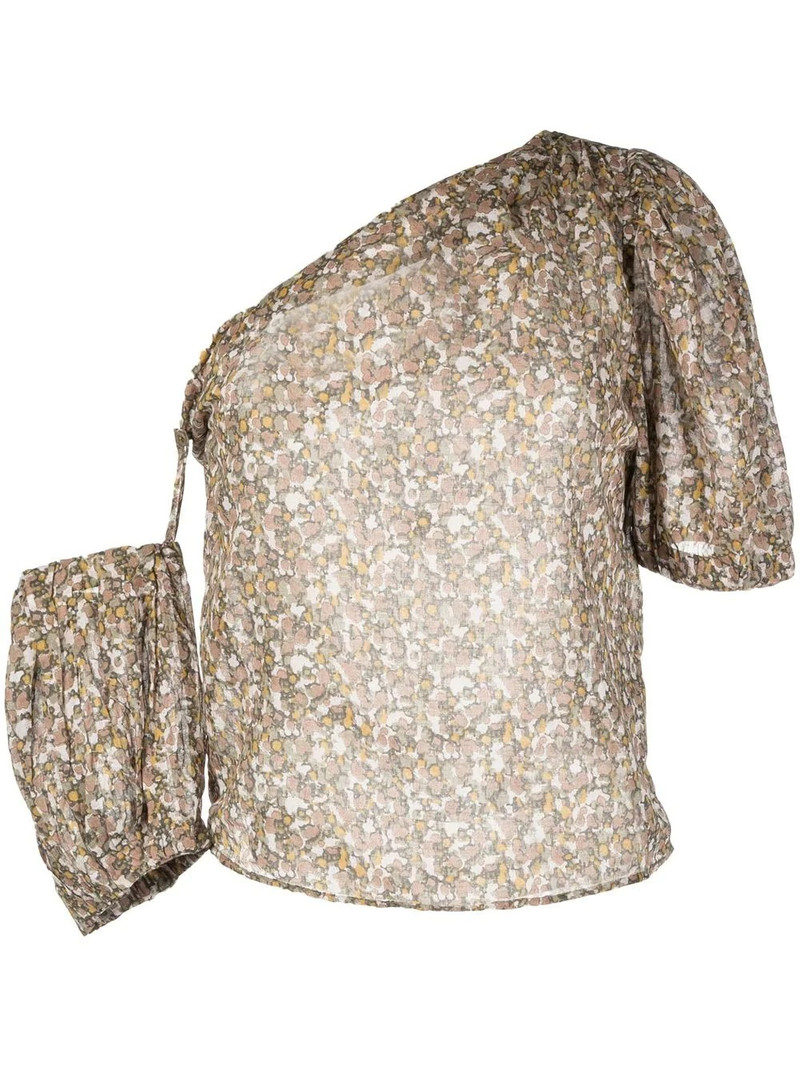 asymmetric floral-print blouse 1