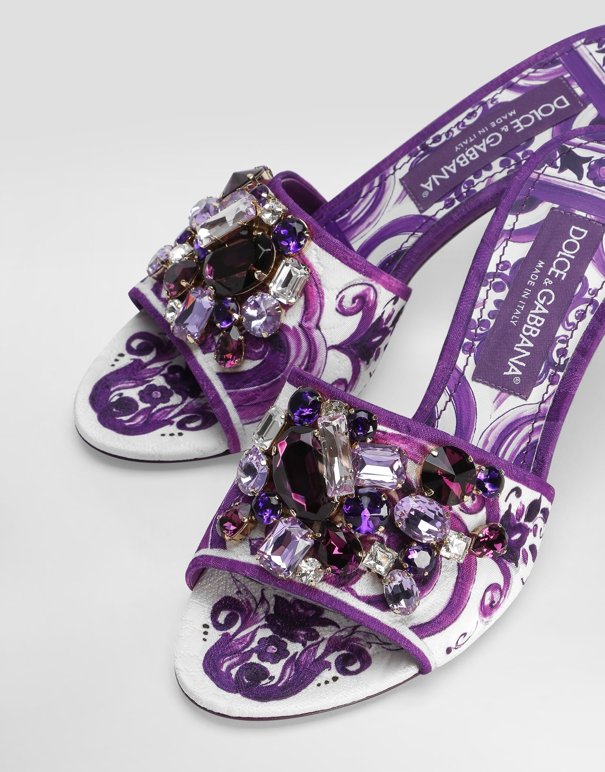 Brocade mules with jewel embroidery - 5