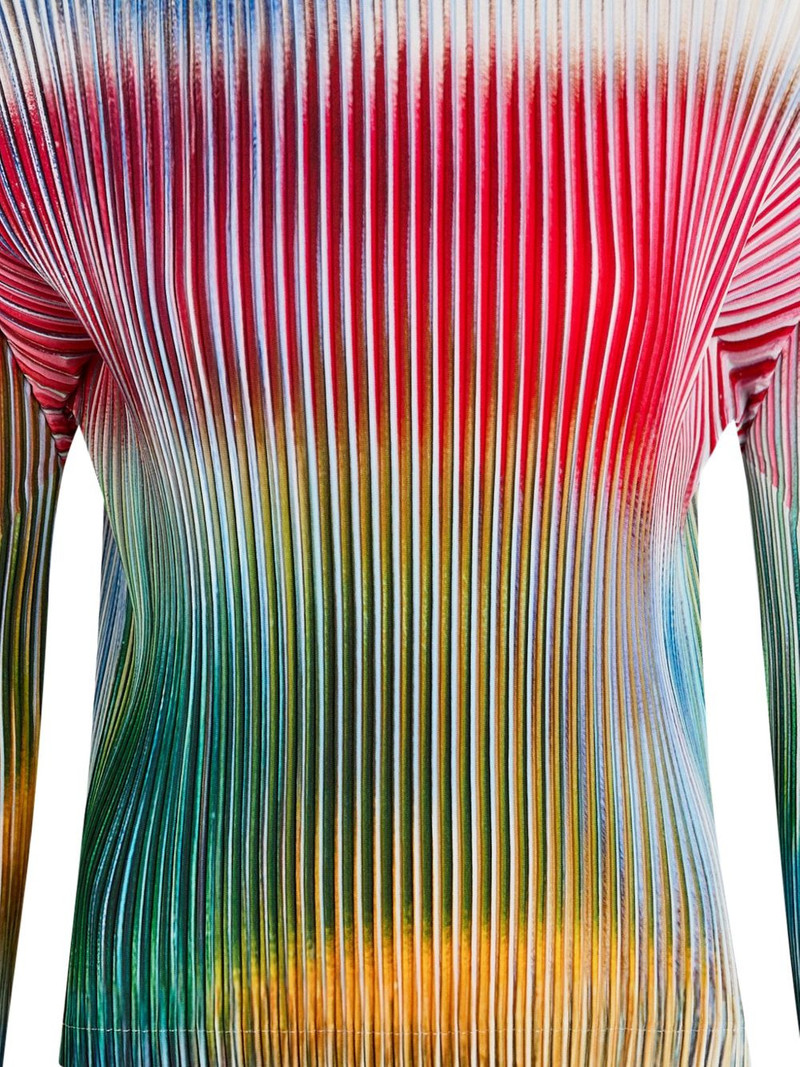 ISSEY MIYAKE long-sleeve pleated top outlook