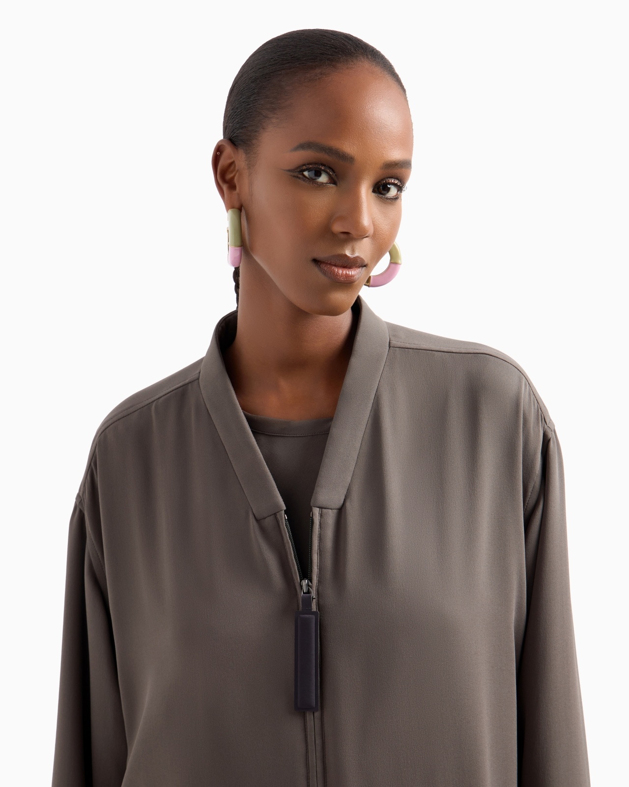 TRIPLE SILK GEORGETTE PEA COAT - 5