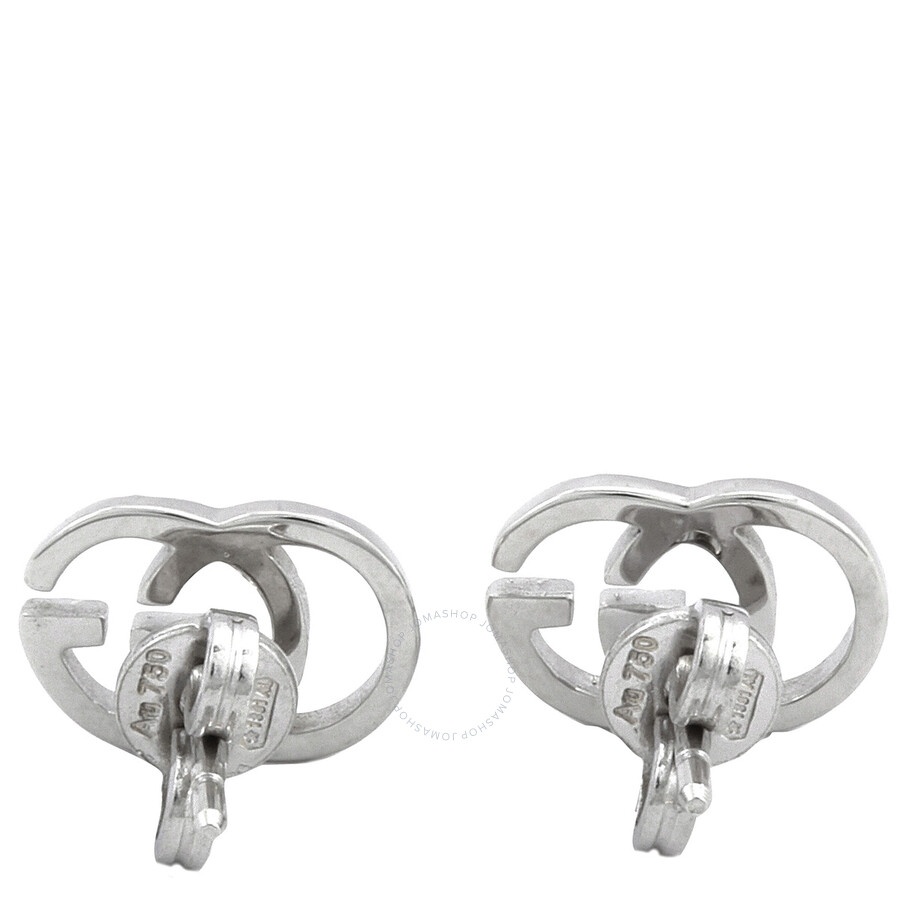 Gucci Running G Stud Earrings In 18kt White Gold - 4