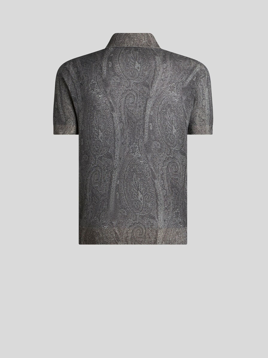 KNIT POLO-SHIRT WITH PAISLEY PRINT - 5