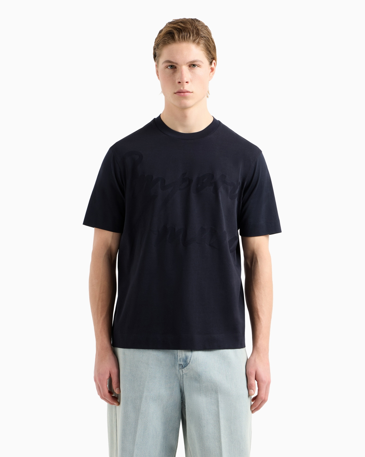 JERSEY T-SHIRT WITH JACQUARD LOGO - 4