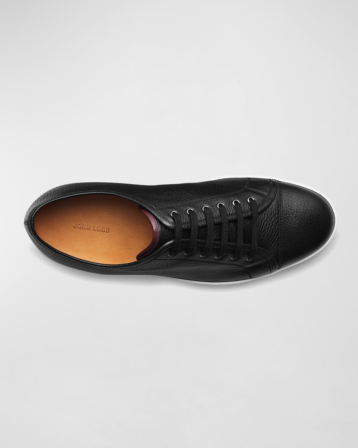 Men's Textured Leather Low-Top Sneakers - 4