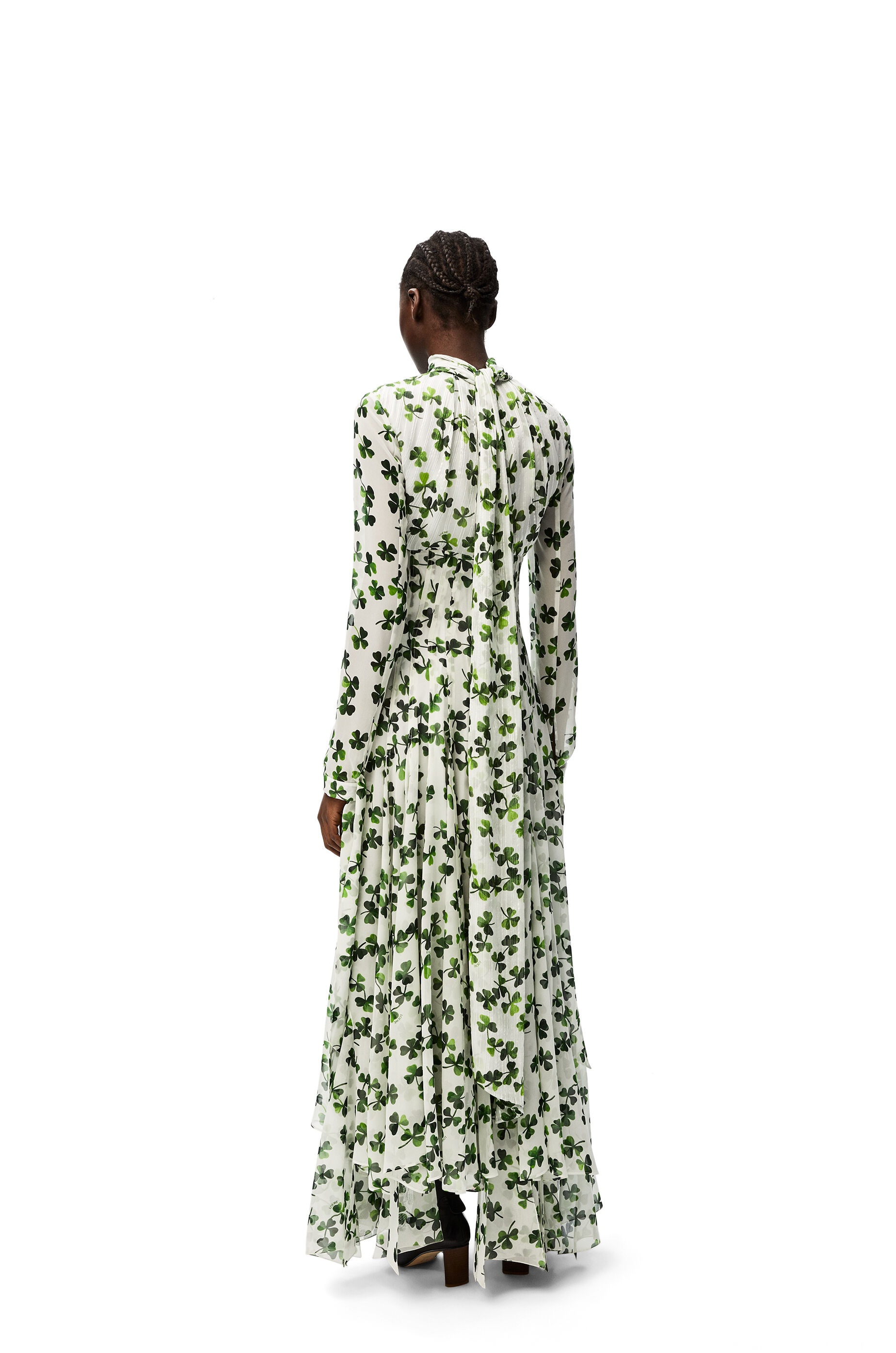 Lavalliere long dress in shamrock silk - 3