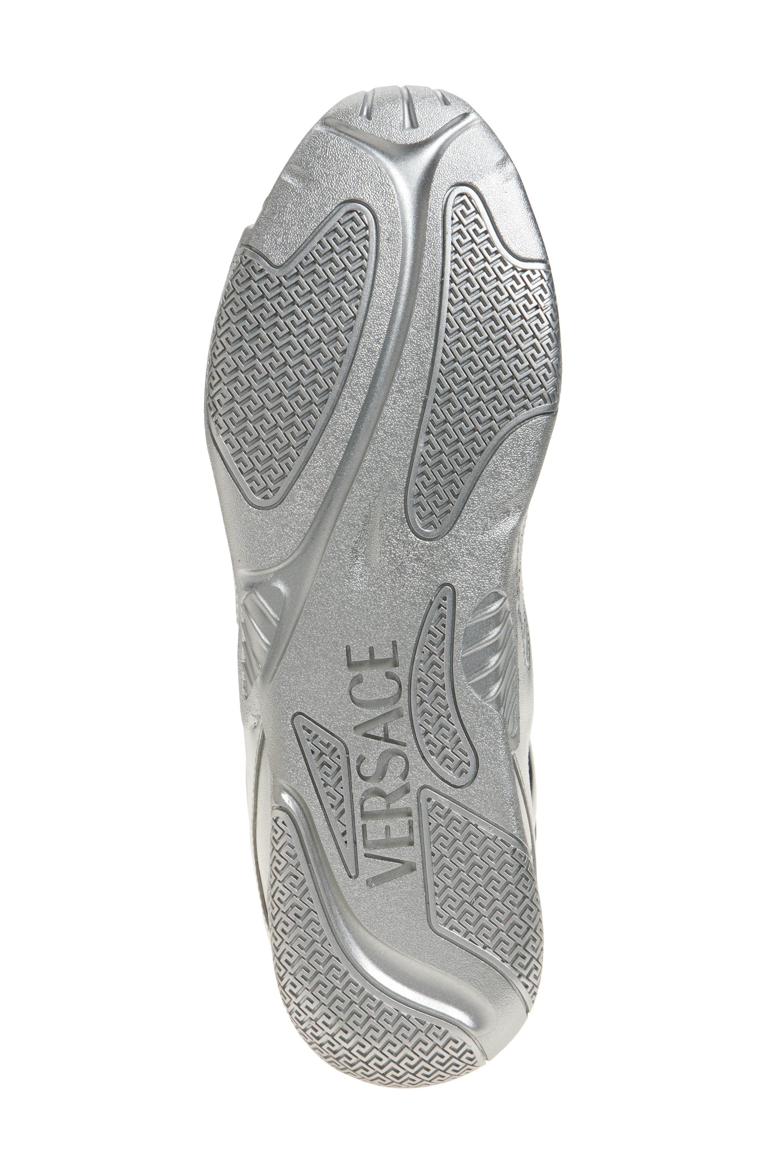 Versace Galaxia Metallic Leather Sneaker in Silver at Nordstrom - 6