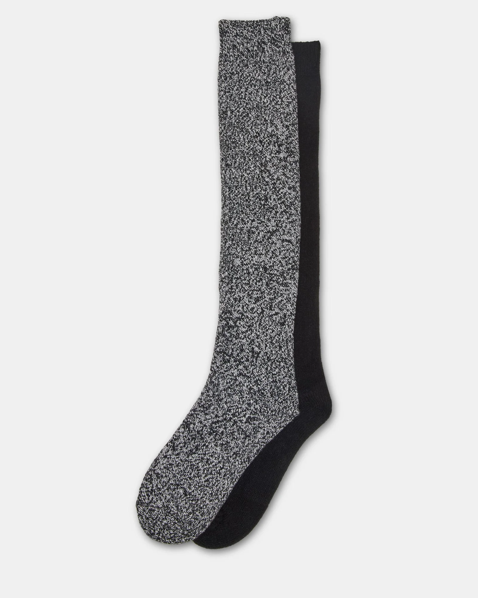 FALL 2 PACK MARLED KNEE HIGH SOCKS BLACK - 1