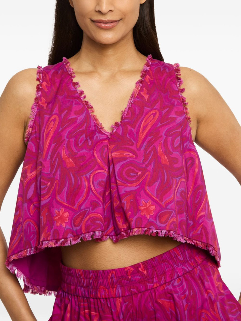 Ibbie Paisley Bloom frayed-edge blouse 6