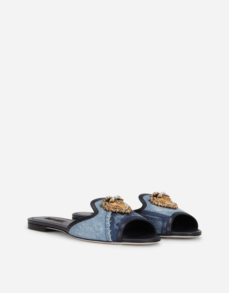 Patchwork denim Devotion sliders - 2