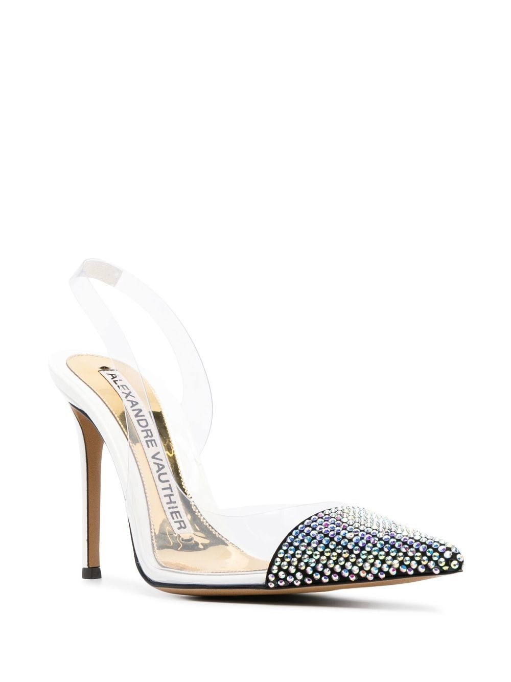 Amber Ghost 100mm crystal-embellished stiletto pumps - 2