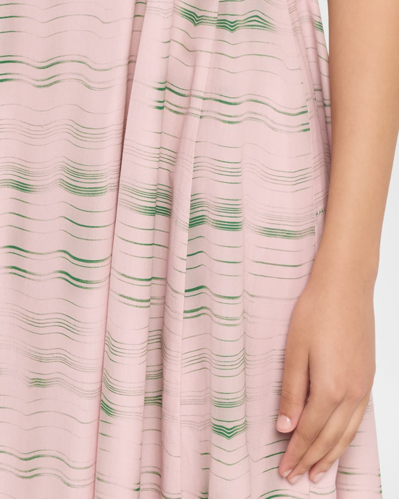Paneled Striped Cotton Sleeveless Dress 5