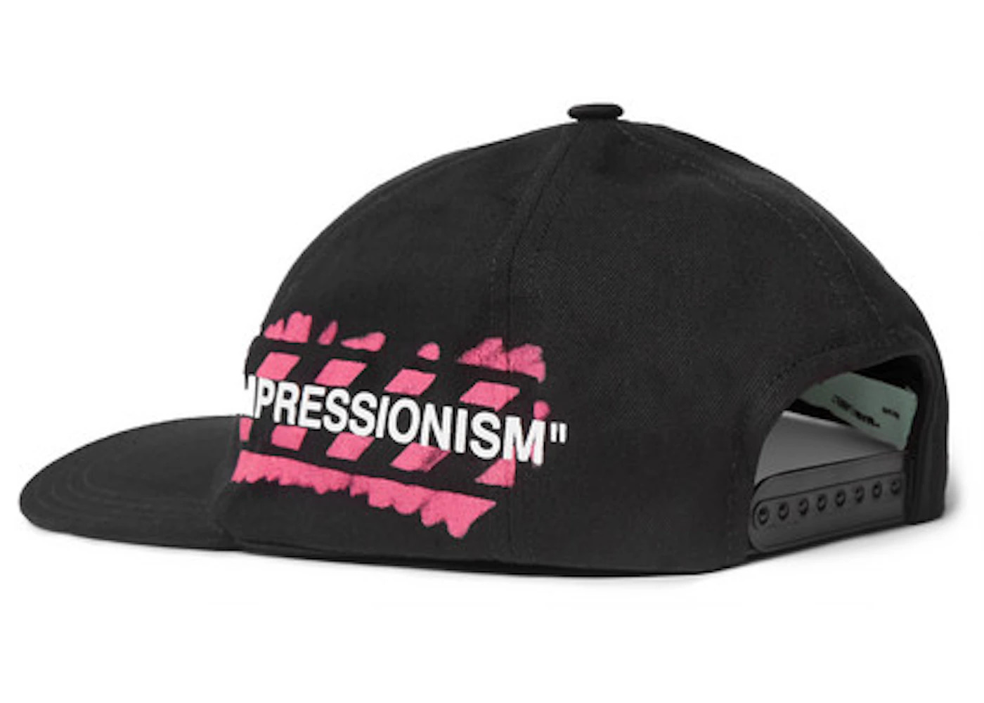 OFF-WHITE Diag Stencil Print Baseball Hat Black/Pink - 2