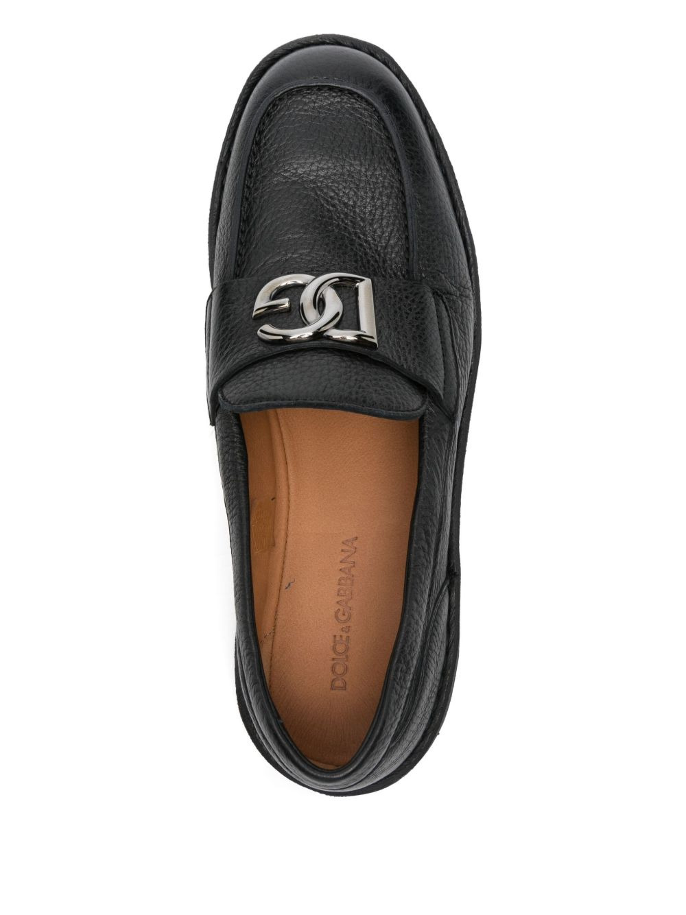 DG logo leather loafers - 4